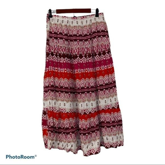 Notations maxi multi color abstract‎ print skirt - Picture 1 of 5